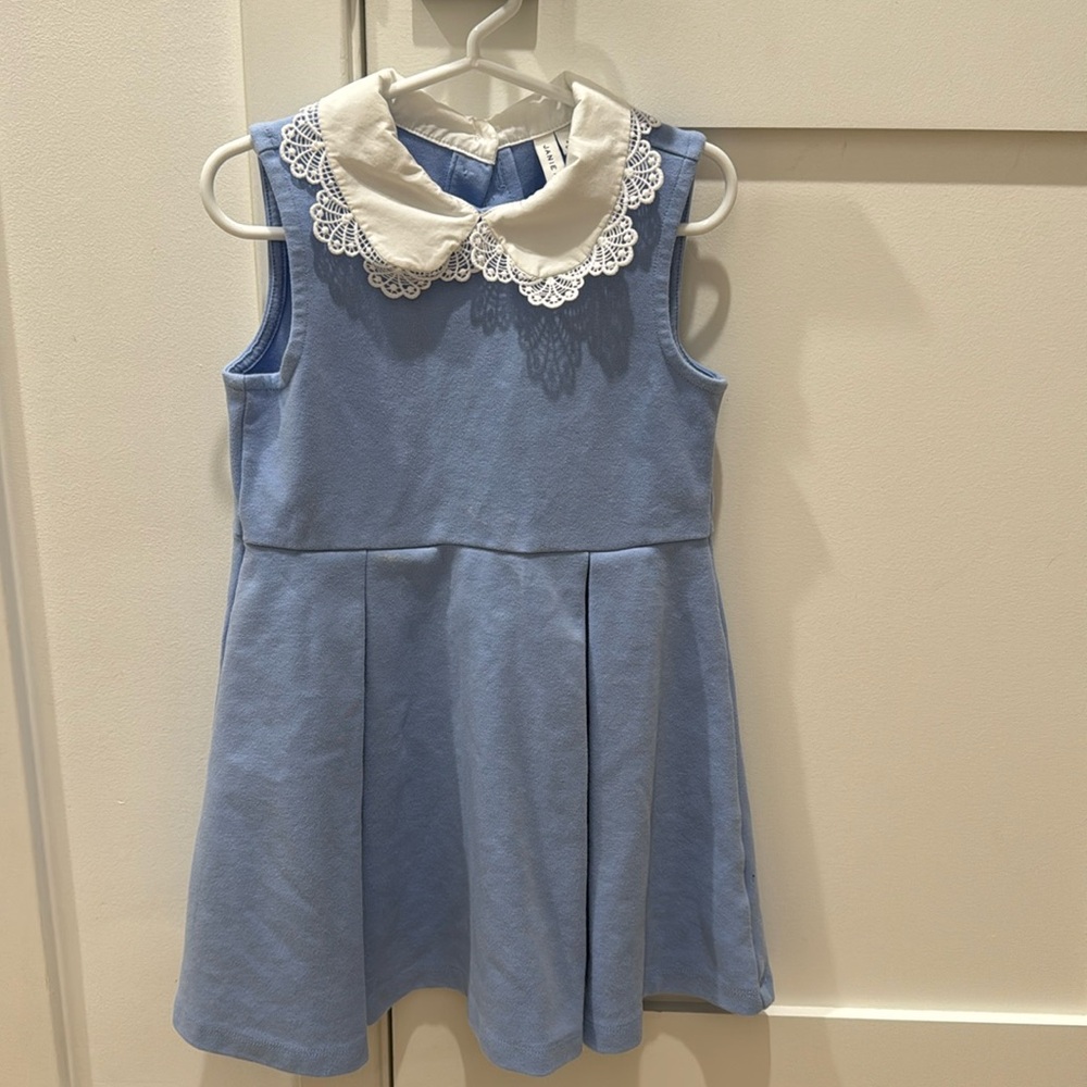 Baby blue with white collar collar